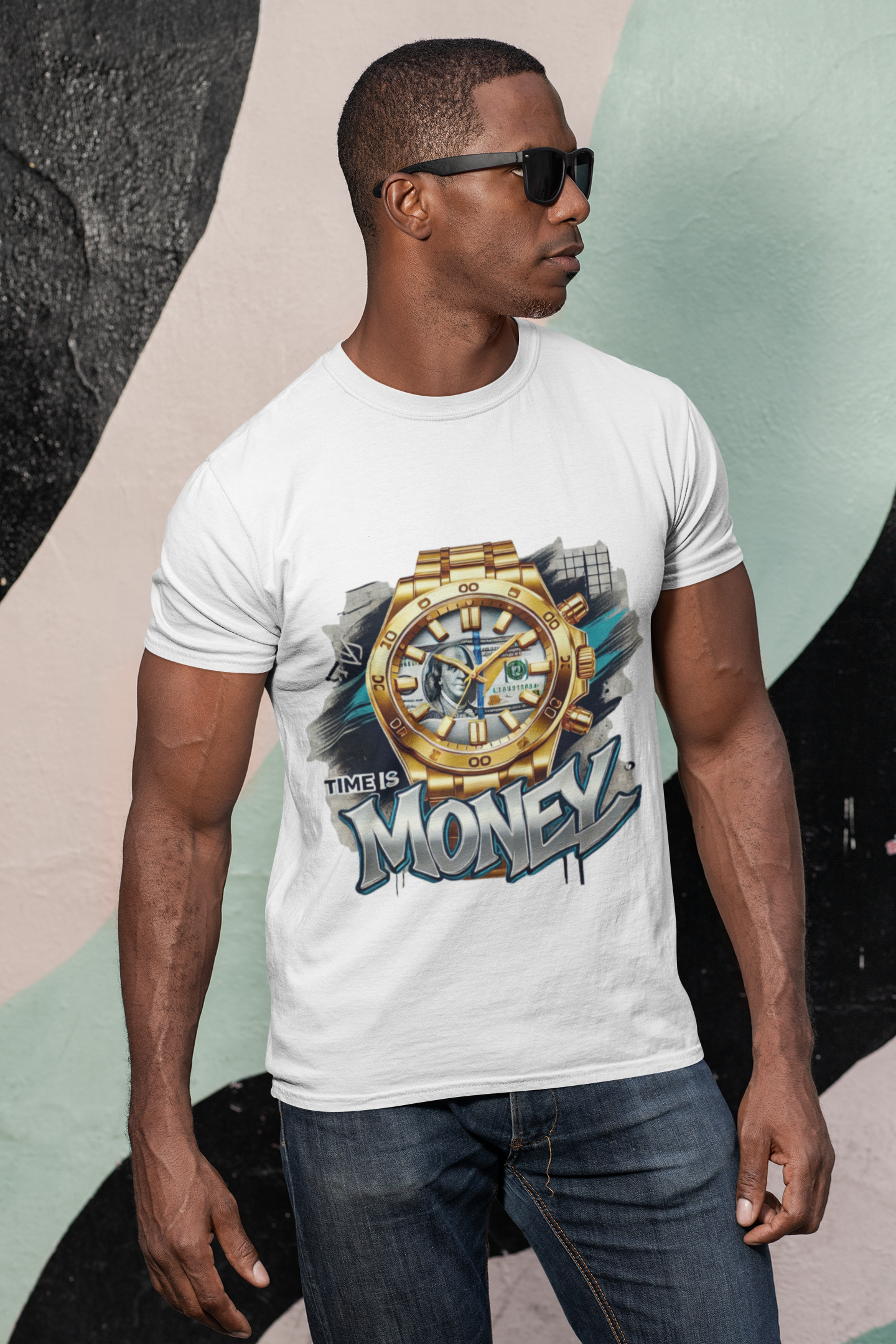 Dripping Time Is Money Golden Watch-A007